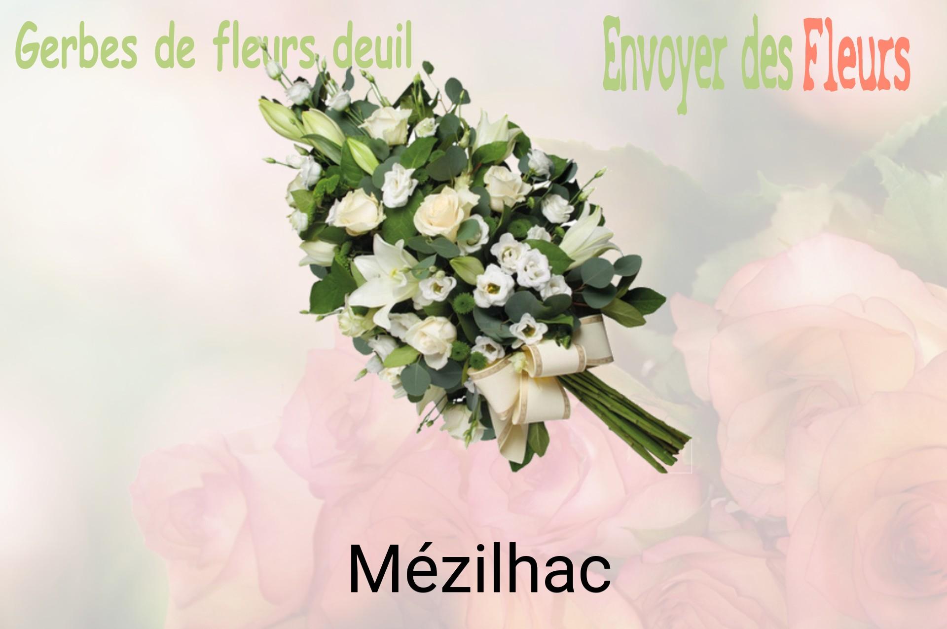 Gerbe de fleurs de deuil livrée à Mézilhac